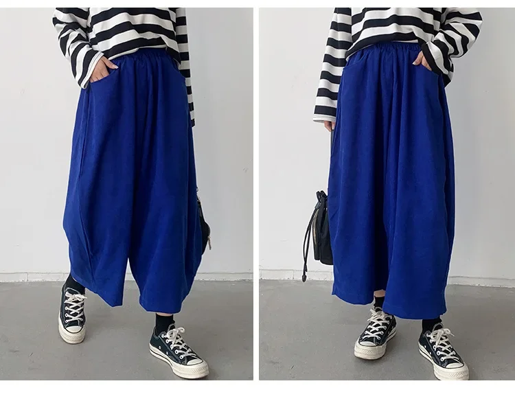 2023 Autumn Casual Harem Pants Women Cotton High Waisted Trousers Retro Loose Bloomers Women's Oversize Pants Baggy Sweatpants