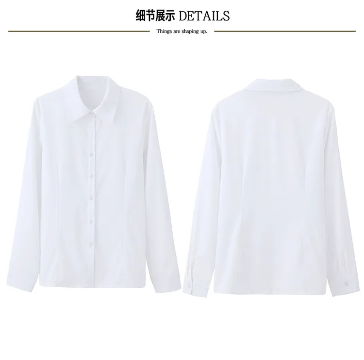 Women Elegant Solid Button Shirt Chiffon Blouse Spring Summer Casual Solid Long Sleeve Turn Down Collar Tunics OL Shirt Tops