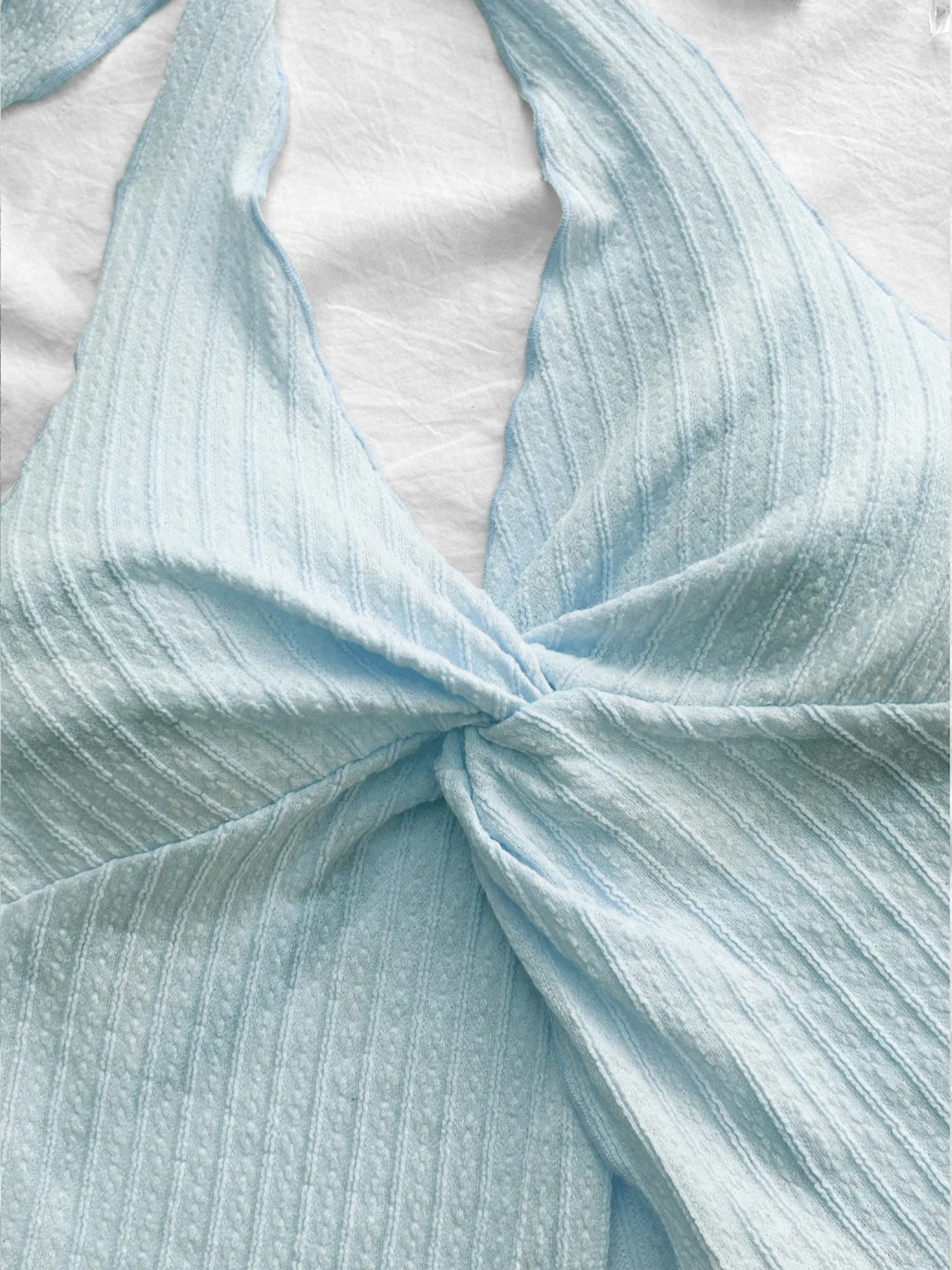 Sexy V-neck Halter Neck Crop Top for Women Summer Sleeveless Solid Split Backless Top Y2K Clothes