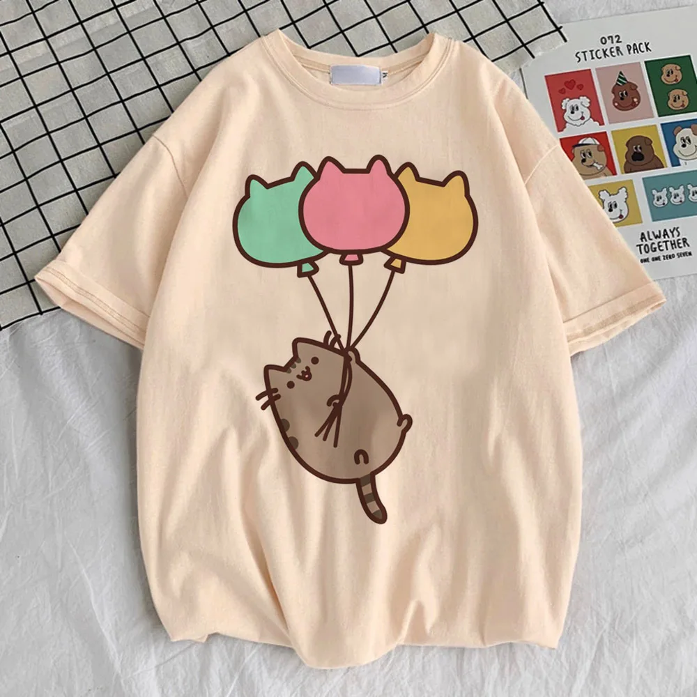 Pusheen shirt teen Y2k 2000s Graphic Retro 80s kawaii t shirt Digital University Vintage harajuku Grunge hip hop