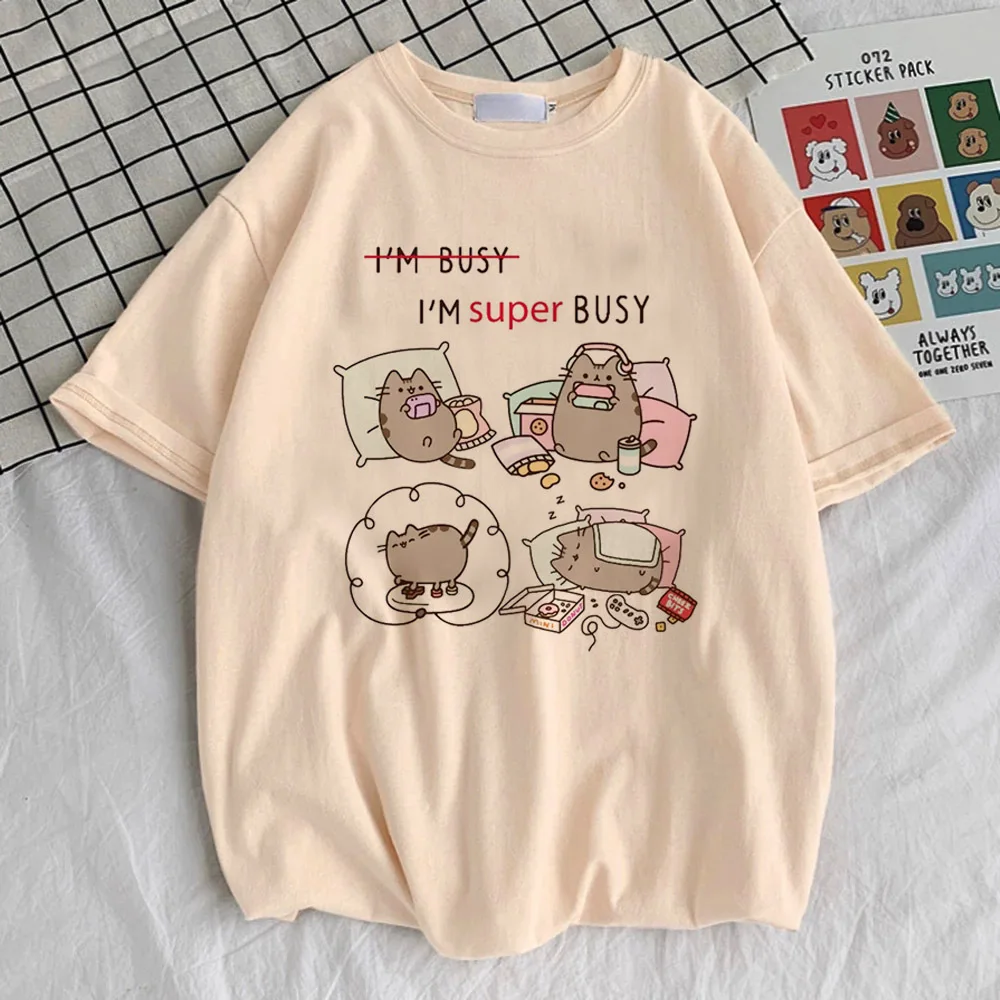 Pusheen shirt teen Y2k 2000s Graphic Retro 80s kawaii t shirt Digital University Vintage harajuku Grunge hip hop