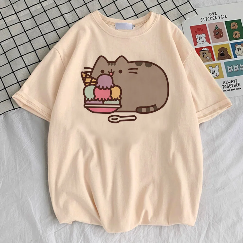 Pusheen shirt teen Y2k 2000s Graphic Retro 80s kawaii t shirt Digital University Vintage harajuku Grunge hip hop