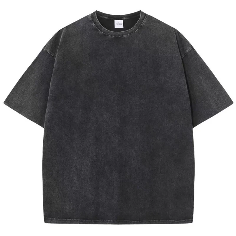 Summer Cotton Washed T-shirt for Women Men Loose O-Neck Oversized Tee Korean Y2k Female Clothes Casual Vintage Short Sleeve Tops