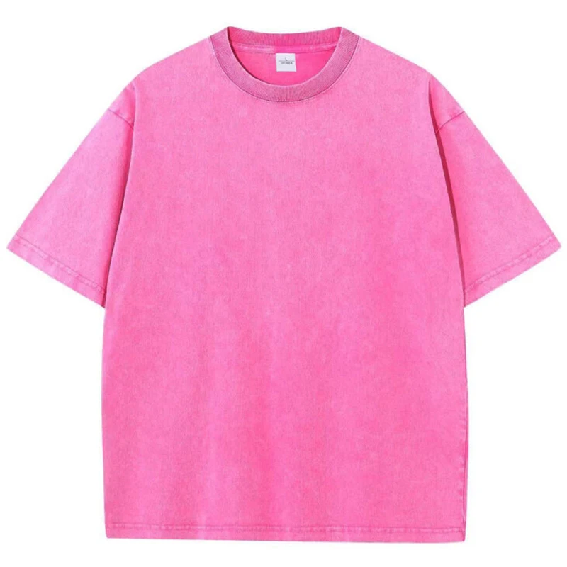 Summer Cotton Washed T-shirt for Women Men Loose O-Neck Oversized Tee Korean Y2k Female Clothes Casual Vintage Short Sleeve Tops