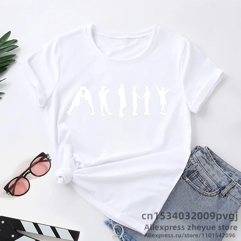 Girl Korean Group Top Tee Female CLothes T Shirt Streetwear Women Fashion T-Shirt Aesthetic Clothes