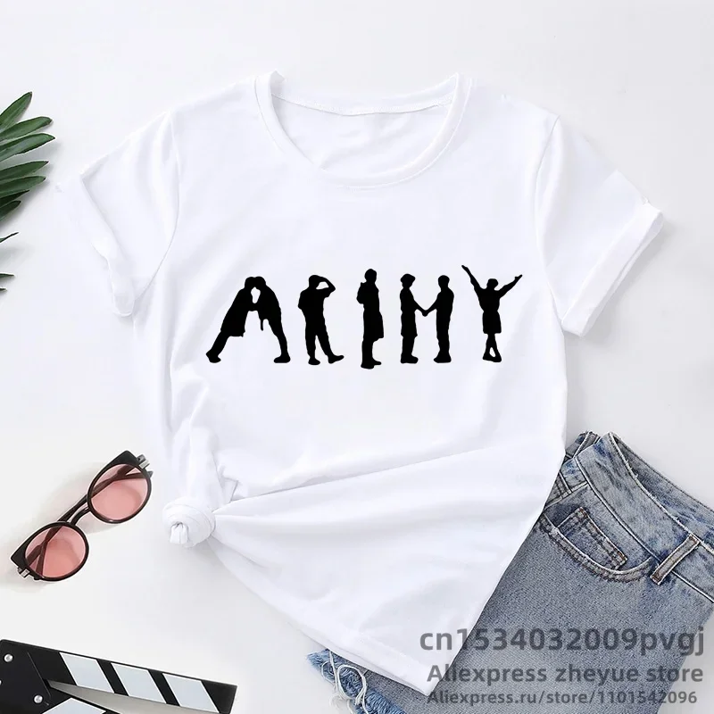 Girl Korean Group Top Tee Female CLothes T Shirt Streetwear Women Fashion T-Shirt Aesthetic Clothes