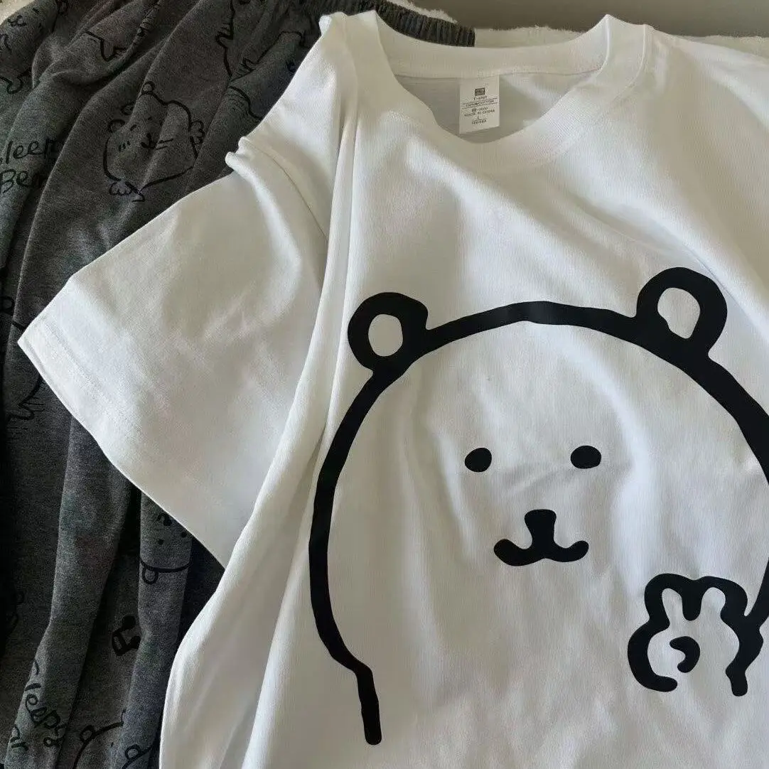 Nagano Anime Cartoon Couple Short-Sleeve Collaboration T-Shirt, Summer Men's Pure Cotton Top, Loose Fit, Versatile Casual