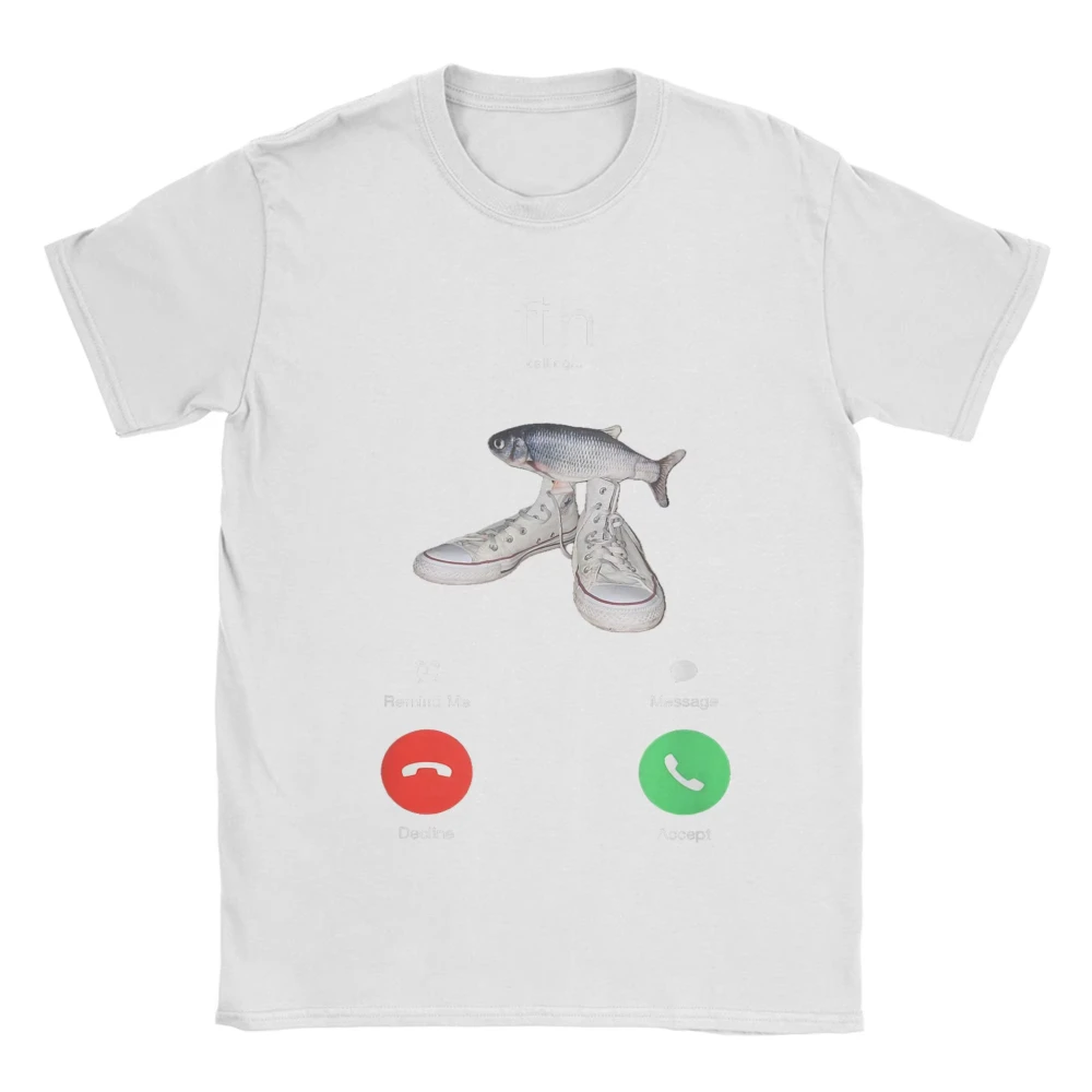 Fih Meme Fish Calling Shirt Misspelled Fih Is Calling Crew Neck Woman Tee Breathable Harajuku Short Sleeve Casual Aesthetic Tee