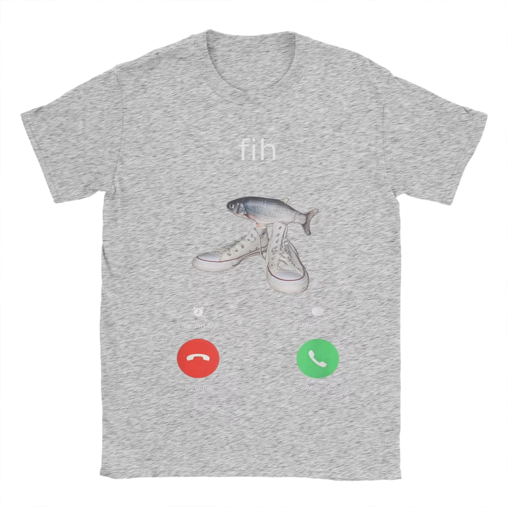 Fih Meme Fish Calling Shirt Misspelled Fih Is Calling Crew Neck Woman Tee Breathable Harajuku Short Sleeve Casual Aesthetic Tee