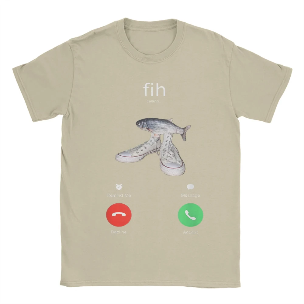 Fih Meme Fish Calling Shirt Misspelled Fih Is Calling Crew Neck Woman Tee Breathable Harajuku Short Sleeve Casual Aesthetic Tee