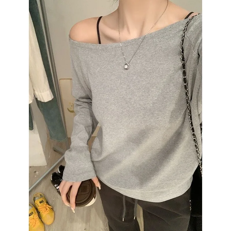 Gothic Harajuku Vintage Punk Emo Girls Long Sleeve Tee Sexy Slim Chic Printing Crop Tops Grunge Y2K Aesthetic Women's Streetwear
