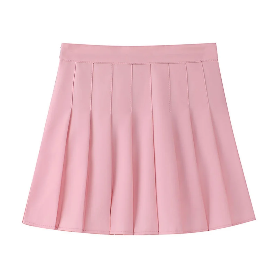 New Mini Skirts Womens 2026 Summer Japanese School Pleated Skirts High Waist Kawaii Cute Pink Plaid Skirt Uniform Harajuku Jupe