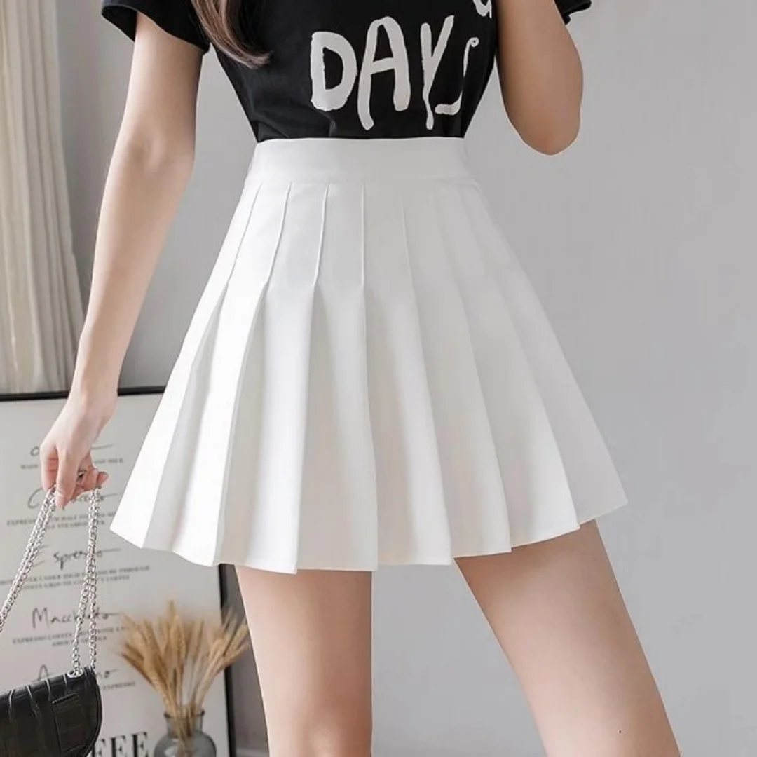 New Mini Skirts Womens 2026 Summer Japanese School Pleated Skirts High Waist Kawaii Cute Pink Plaid Skirt Uniform Harajuku Jupe