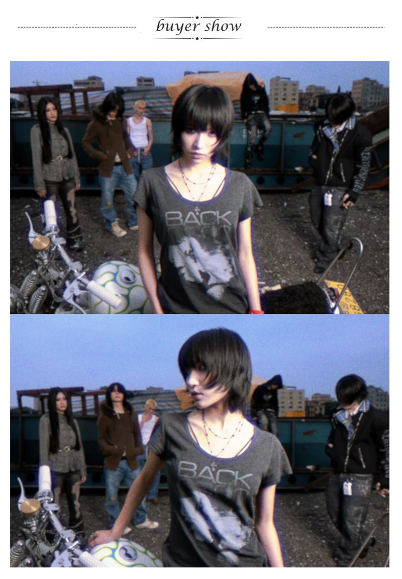 Karrram Japanese Y2k Letter Print T-shirt Trashy 2000s Style Short Sleeve T Shirt Vintage Harajuku Streetwear Grunge Aesthetics