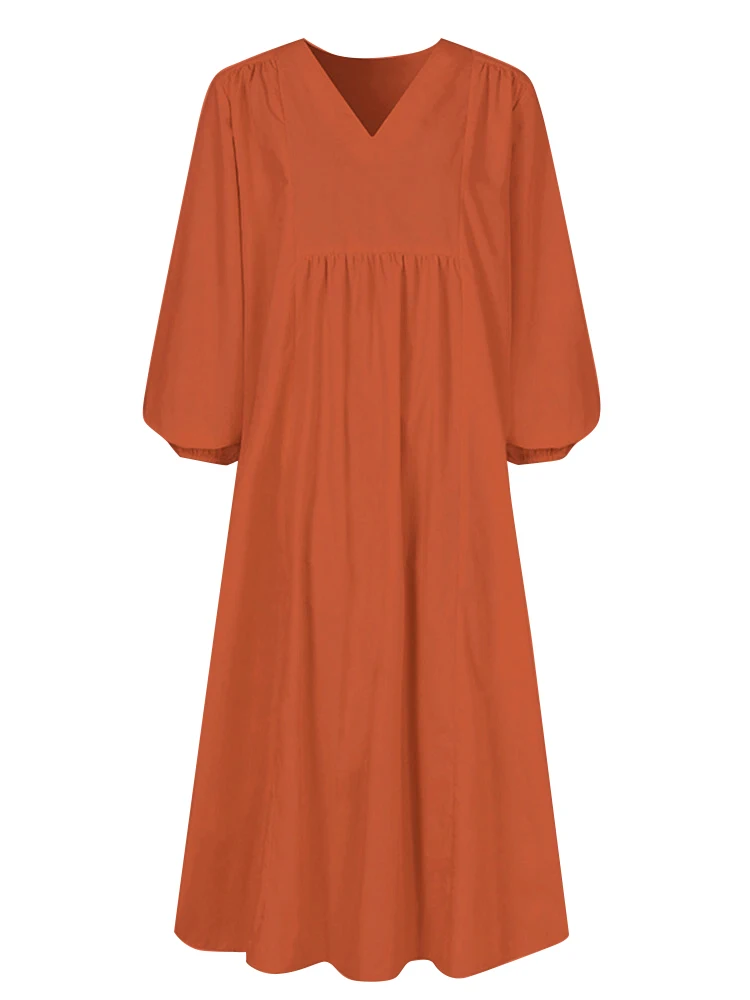 Spring/Summer New Arrivals Women's Cotton-Linen Blend Loose Bell-Sleeve Dress Casual Elegance for Everyday Wear