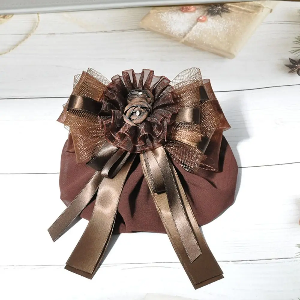 Hair Accessories Classic Bowknot Net Bun Women Girl Fashion Lace Work Hairnet Hair Clip Cover For Nurse Bank Catering