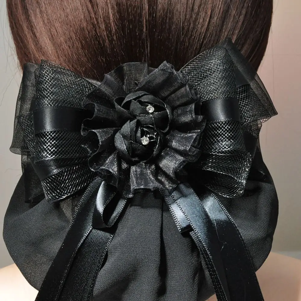 Hair Accessories Classic Bowknot Net Bun Women Girl Fashion Lace Work Hairnet Hair Clip Cover For Nurse Bank Catering