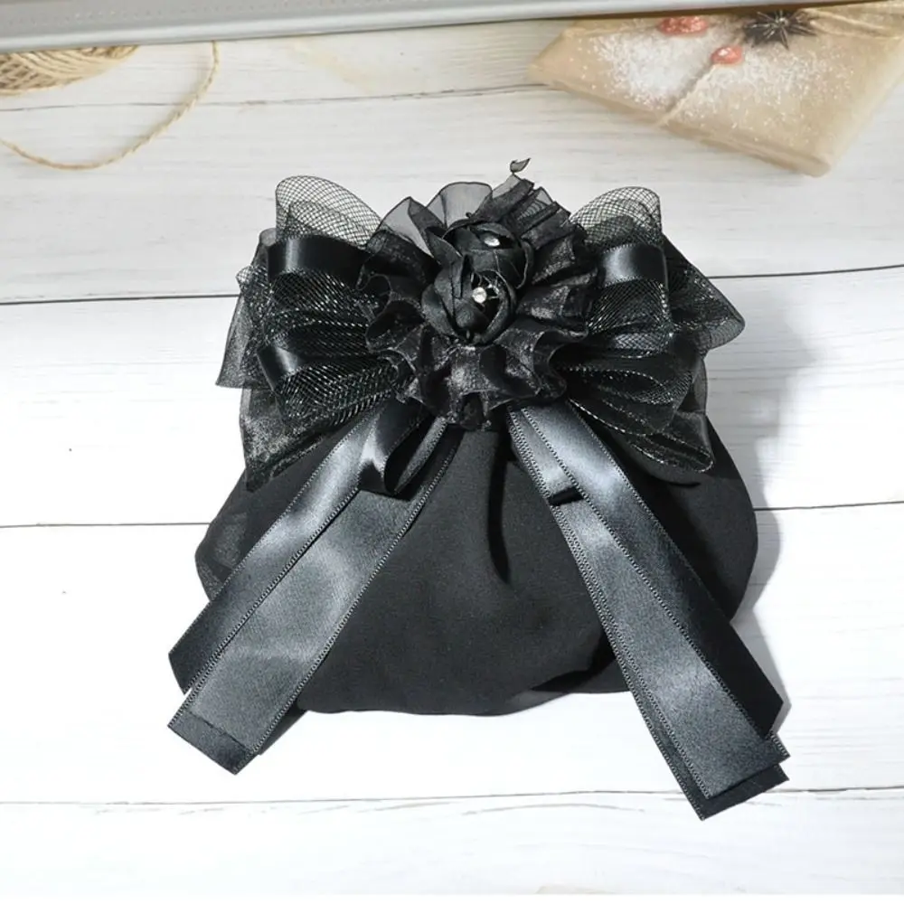 Hair Accessories Classic Bowknot Net Bun Women Girl Fashion Lace Work Hairnet Hair Clip Cover For Nurse Bank Catering