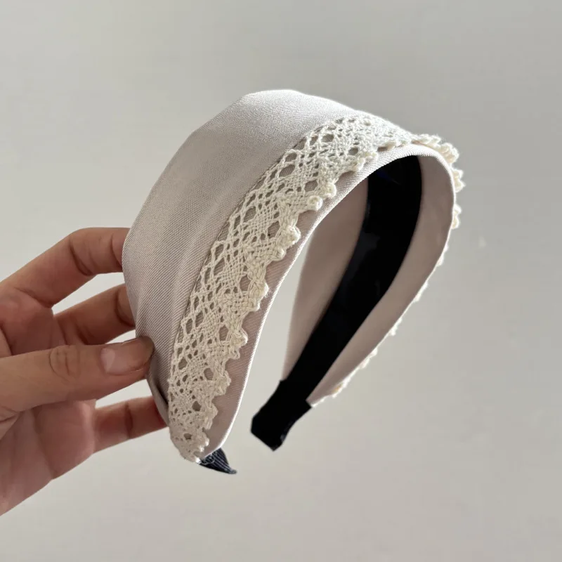 French Fabric Wide-brimmed Lace Headband New Face Wash Makeup Hairpin Holiday Gifts Haar Accessoires Women Diademas