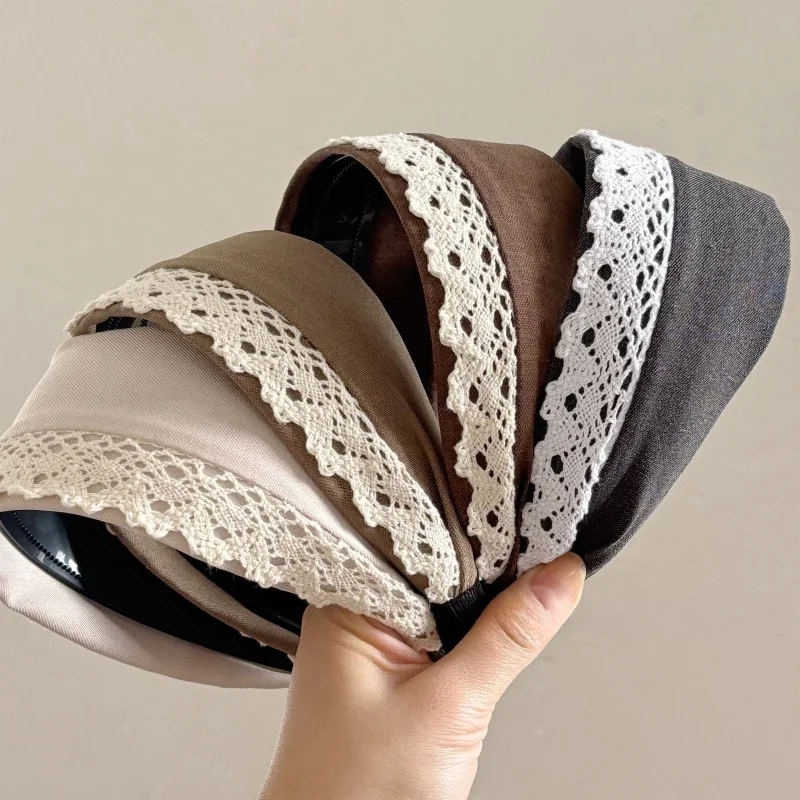 French Fabric Wide-brimmed Lace Headband New Face Wash Makeup Hairpin Holiday Gifts Haar Accessoires Women Diademas