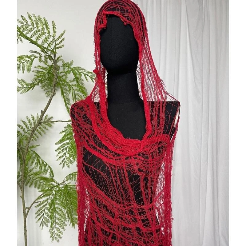 DXAE Distressed Cotton Shawl Ripped Scarf Neck Shawl Wrap for Adult Youth All Matching Hole Scarf Photo Accessories for Women