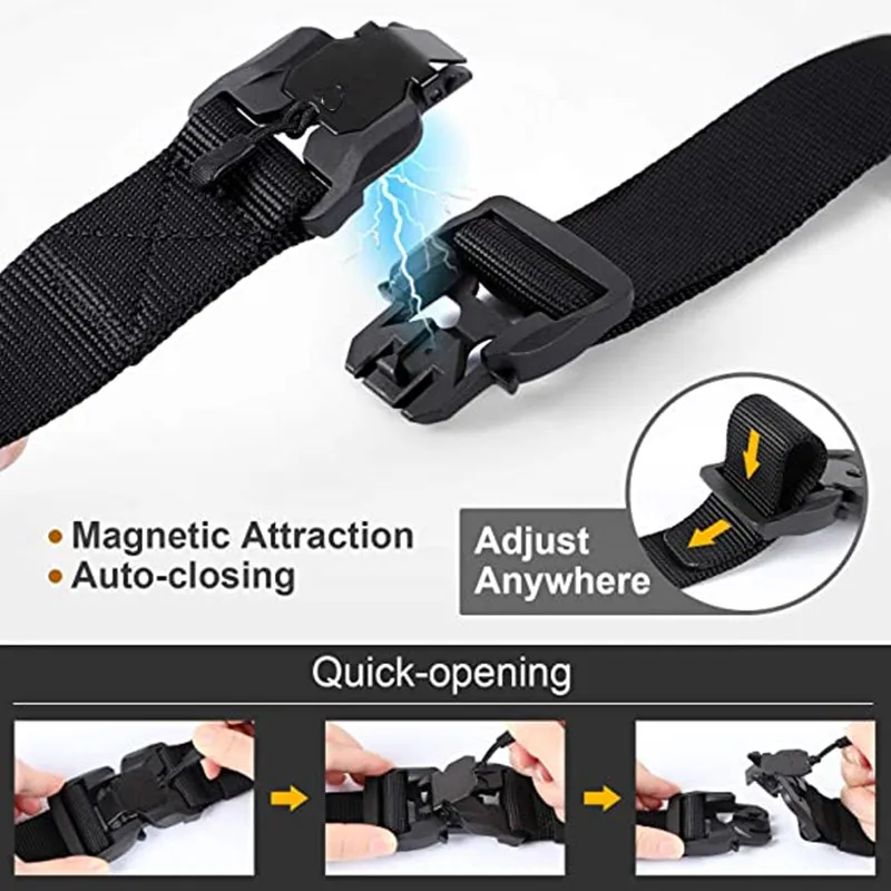 2PC Genuine Tactical Belt Quick Release Magnetic Buckle Belt Soft Real Nylon Sports Accessories Men and Women Belt