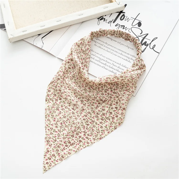 Women's Bandana Vintage Bohemia Women Bandana Hair Band Scarf Print Vintage Triangle Turban Elastic Headband for Lady Head Scarf