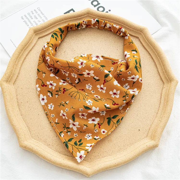 Women's Bandana Vintage Bohemia Women Bandana Hair Band Scarf Print Vintage Triangle Turban Elastic Headband for Lady Head Scarf