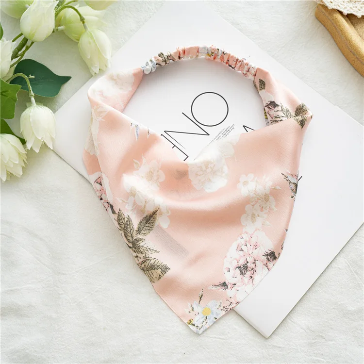 Women's Bandana Vintage Bohemia Women Bandana Hair Band Scarf Print Vintage Triangle Turban Elastic Headband for Lady Head Scarf