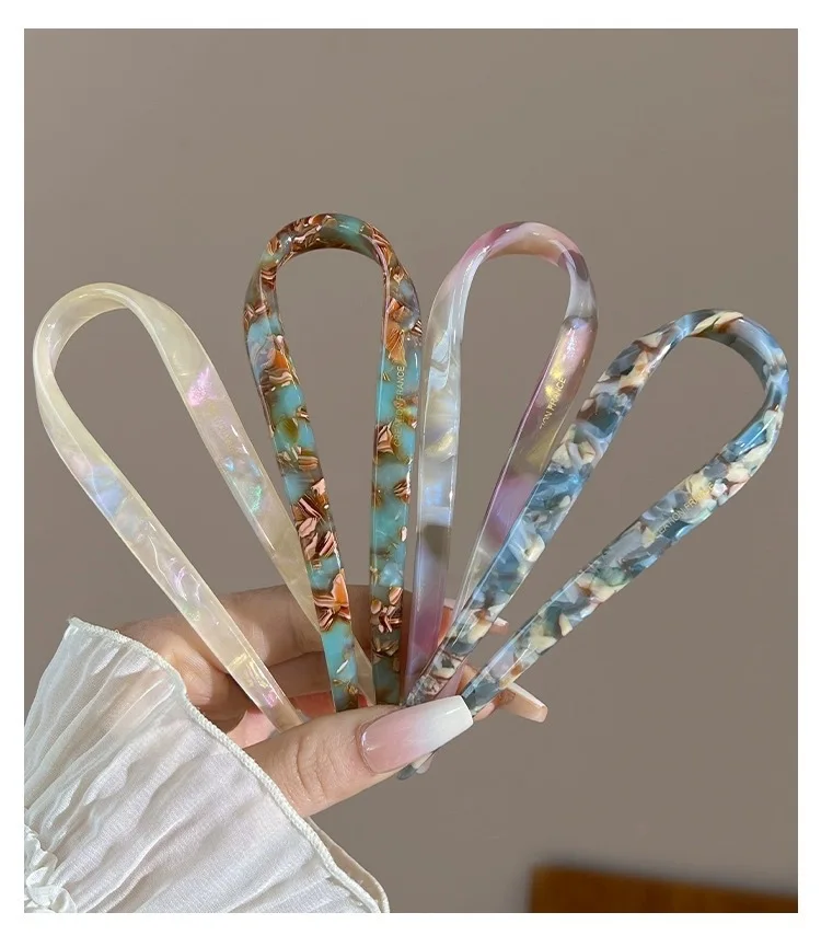 U-shaped hair clip, women's meatball headband, simple Chinese style hair clip, modern style and temperament hair accessory
