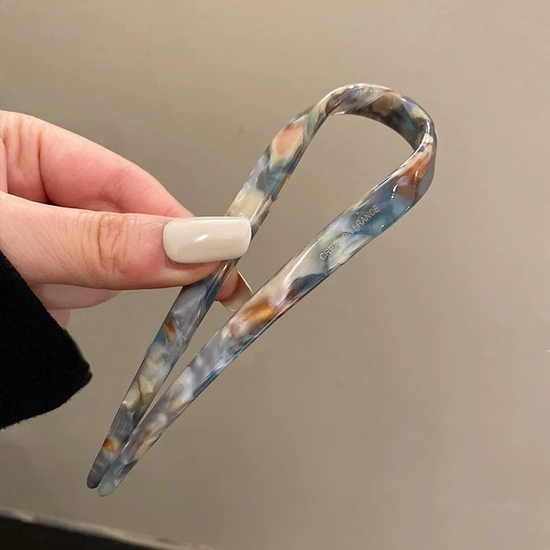 U-shaped hair clip, women's meatball headband, simple Chinese style hair clip, modern style and temperament hair accessory