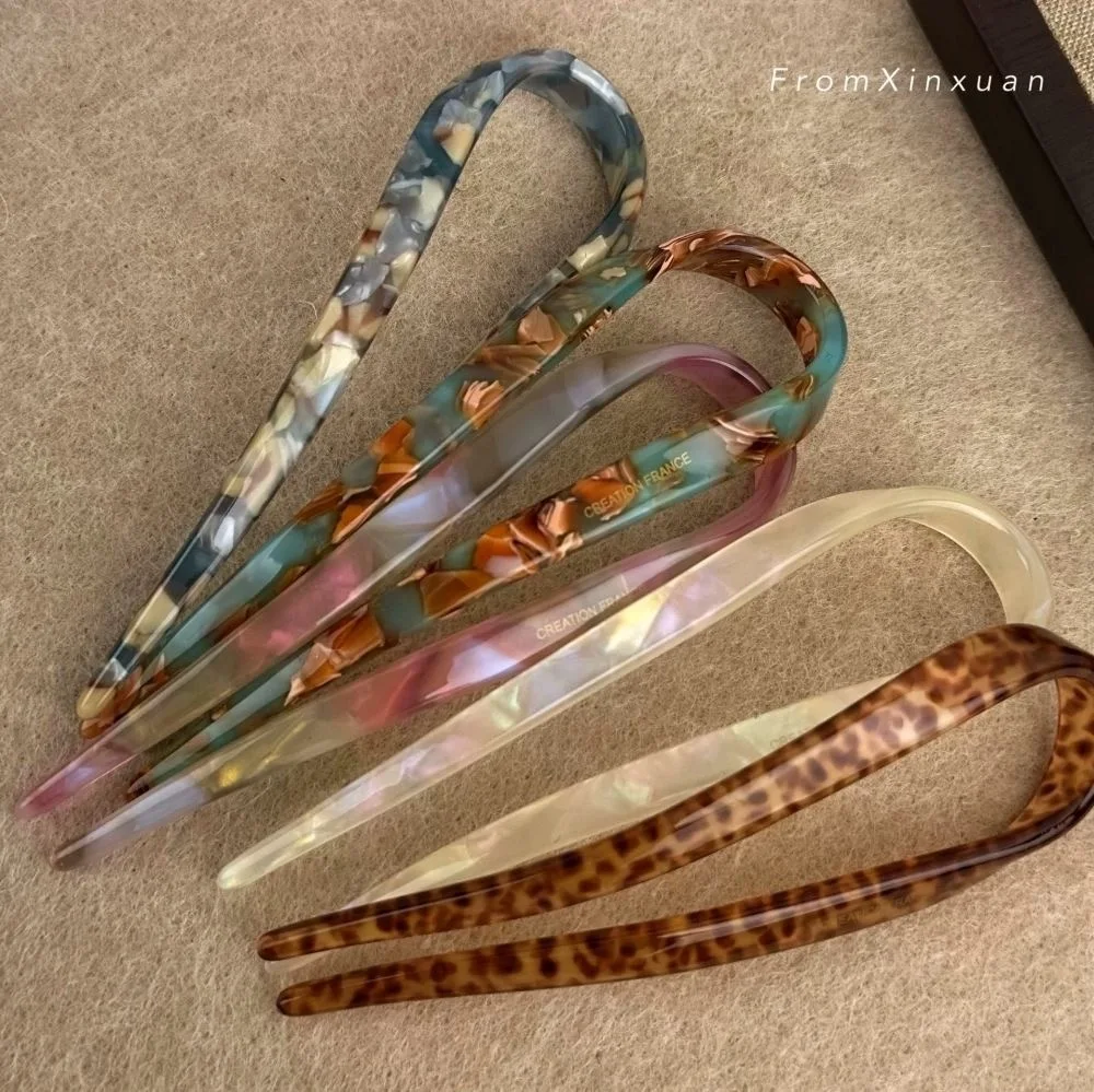 U-shaped hair clip, women's meatball headband, simple Chinese style hair clip, modern style and temperament hair accessory