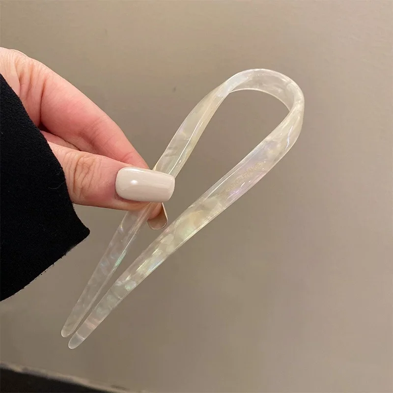 U-shaped hair clip, women's meatball headband, simple Chinese style hair clip, modern style and temperament hair accessory