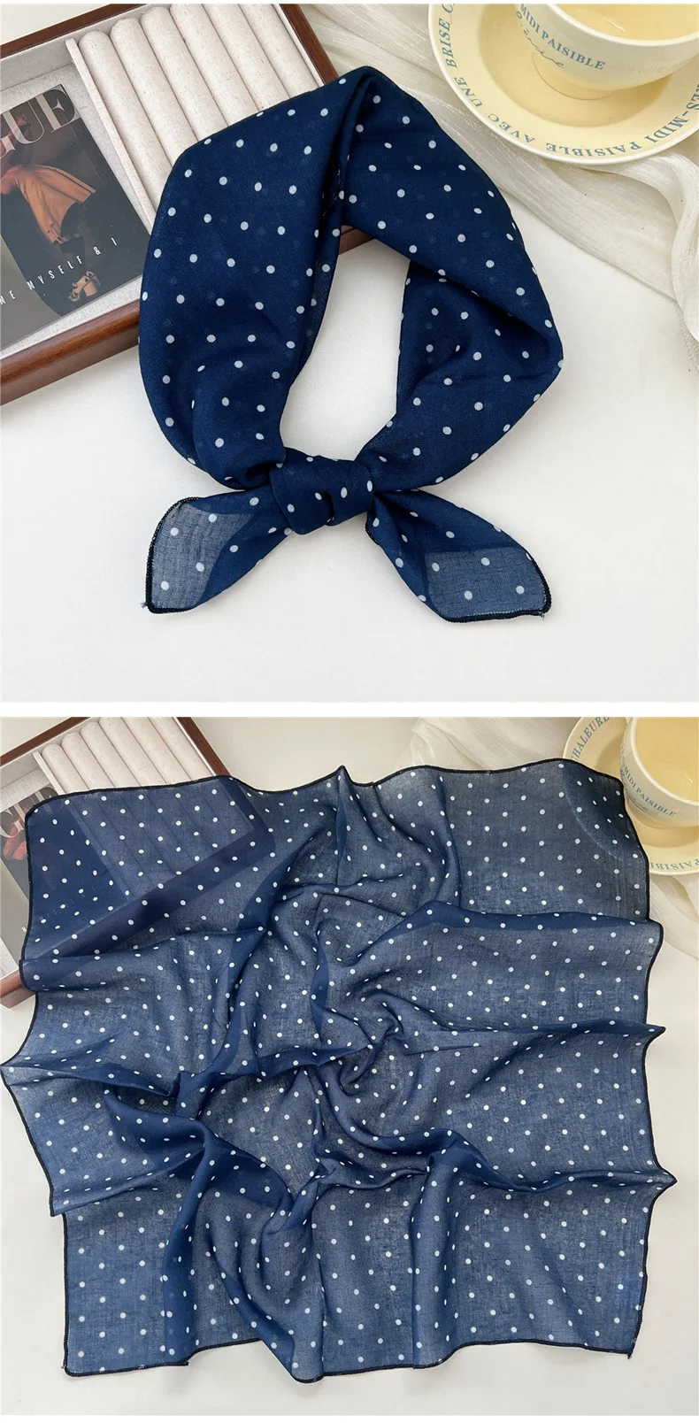 Fashion Printing Silk Small Square Scarf Summer Scarf Women's Versatile Small Scarf Head Band Hair Accessories