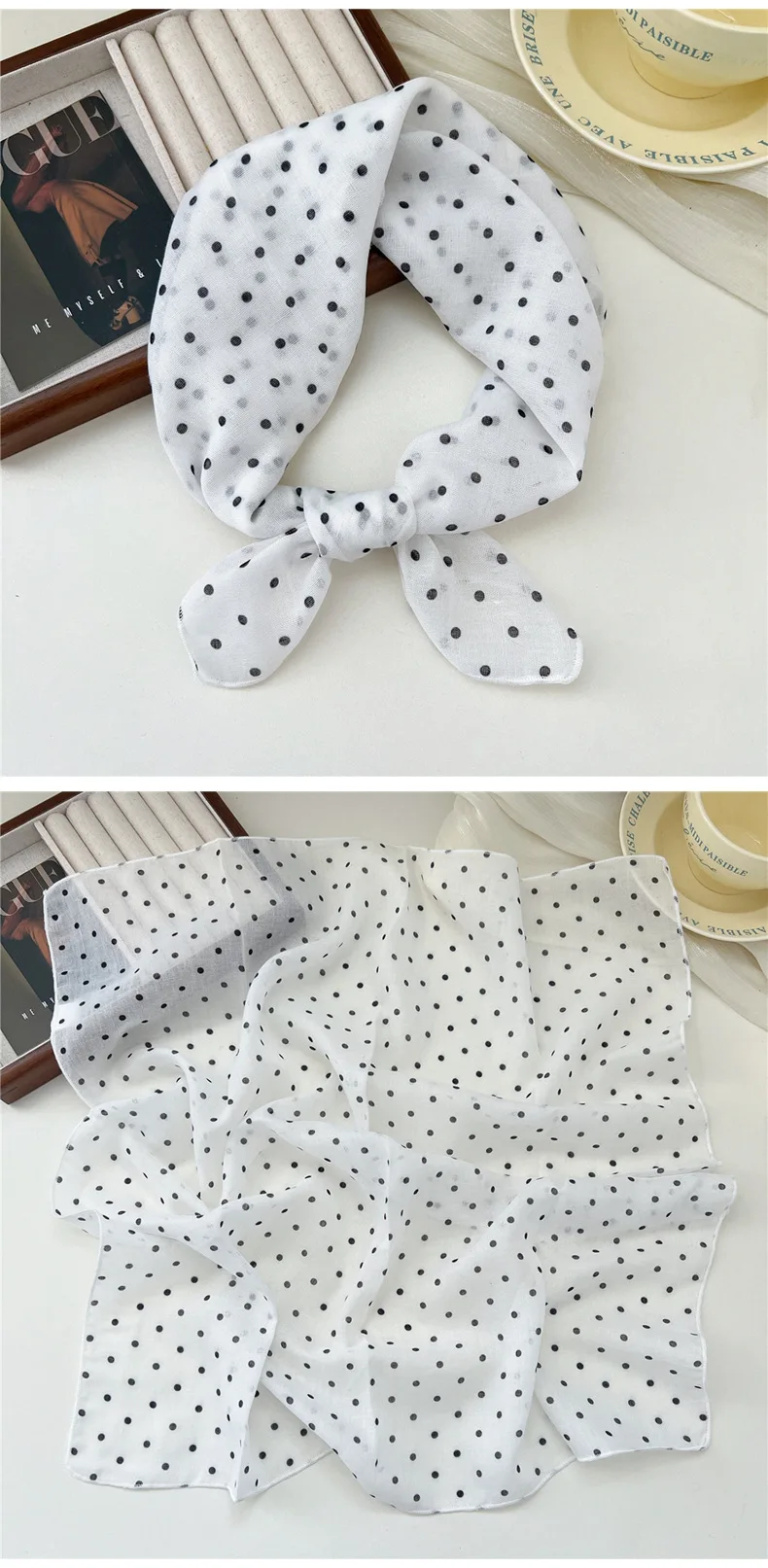 Fashion Printing Silk Small Square Scarf Summer Scarf Women's Versatile Small Scarf Head Band Hair Accessories