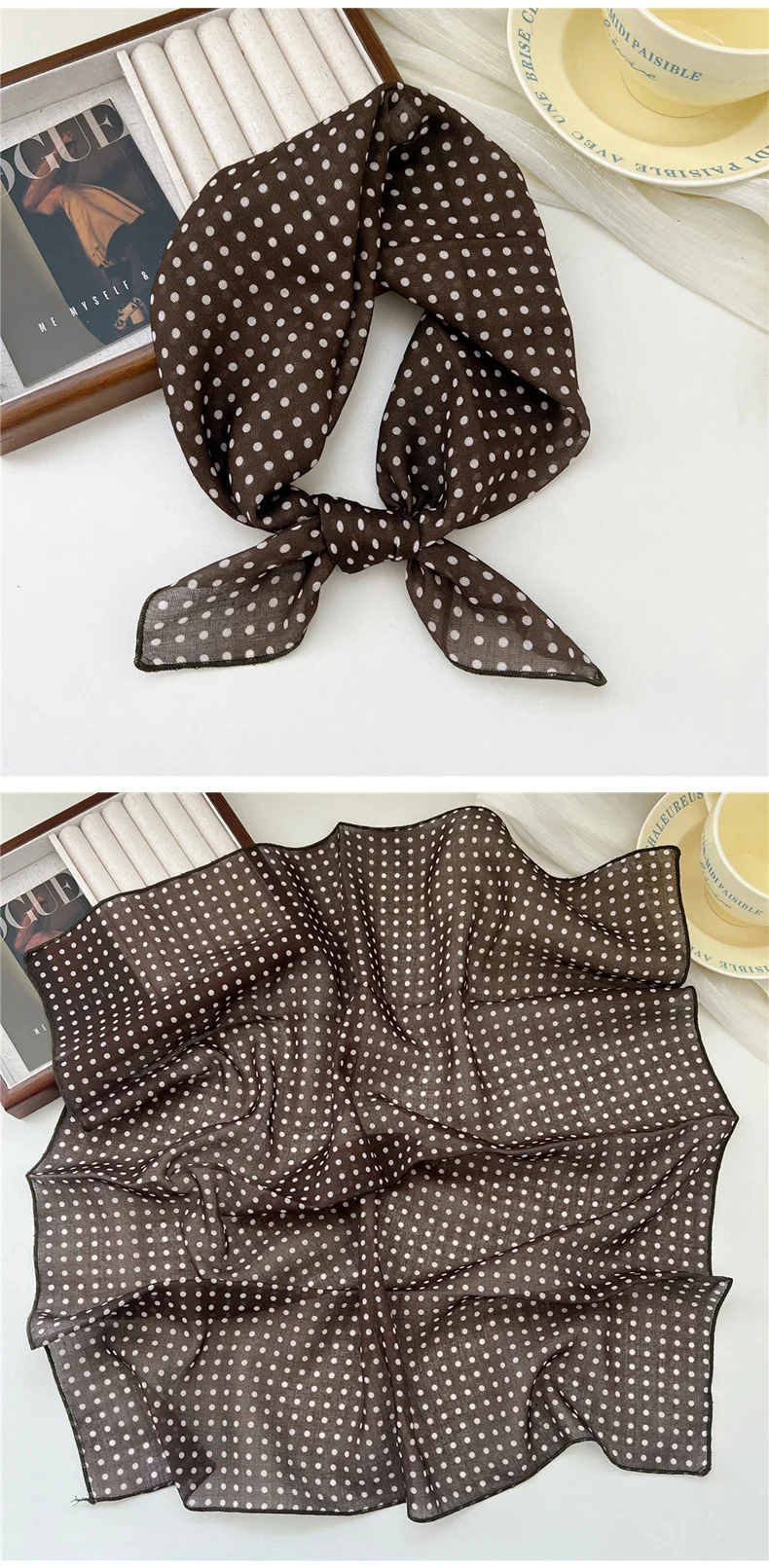 Fashion Printing Silk Small Square Scarf Summer Scarf Women's Versatile Small Scarf Head Band Hair Accessories