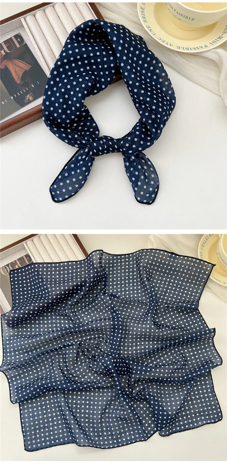 Fashion Printing Silk Small Square Scarf Summer Scarf Women's Versatile Small Scarf Head Band Hair Accessories
