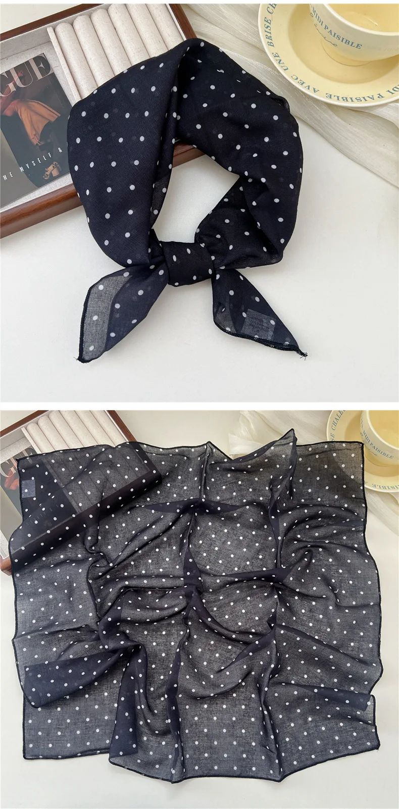 Fashion Printing Silk Small Square Scarf Summer Scarf Women's Versatile Small Scarf Head Band Hair Accessories