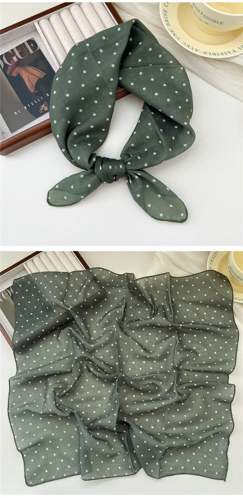 Fashion Printing Silk Small Square Scarf Summer Scarf Women's Versatile Small Scarf Head Band Hair Accessories