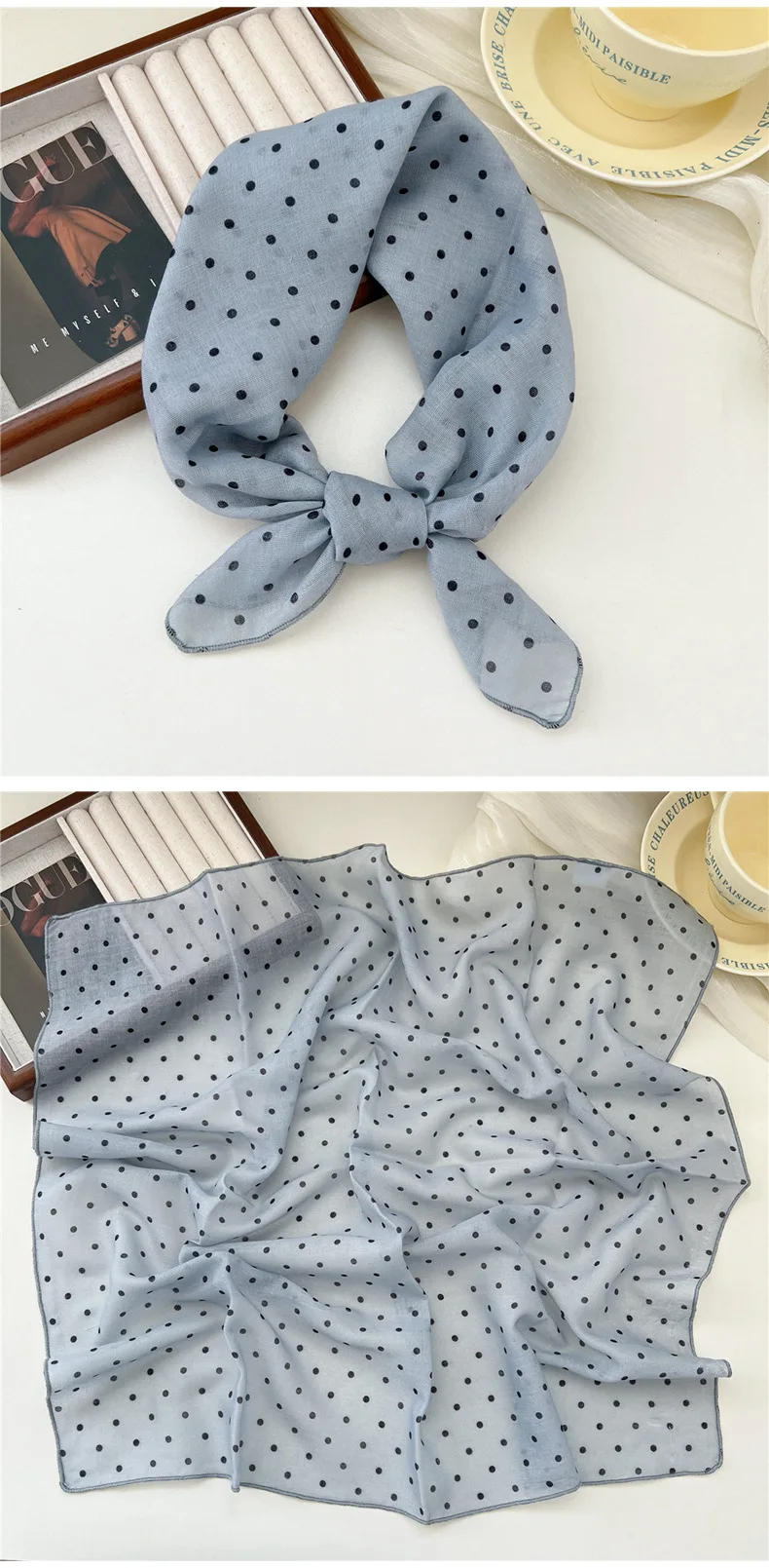 Fashion Printing Silk Small Square Scarf Summer Scarf Women's Versatile Small Scarf Head Band Hair Accessories