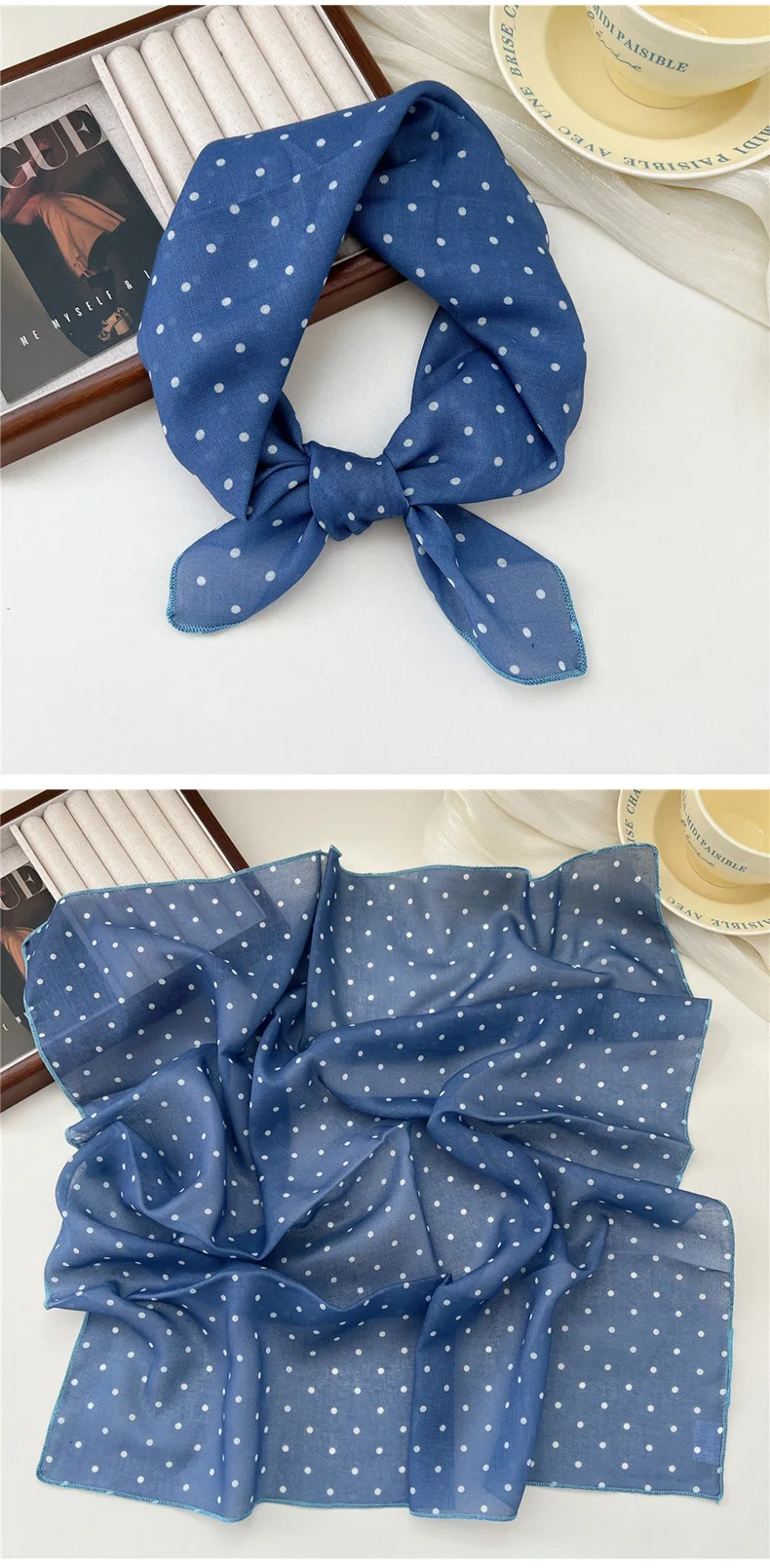 Fashion Printing Silk Small Square Scarf Summer Scarf Women's Versatile Small Scarf Head Band Hair Accessories
