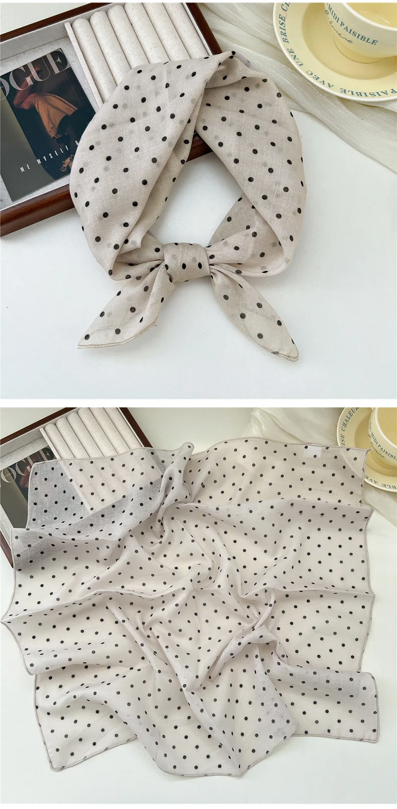 Fashion Printing Silk Small Square Scarf Summer Scarf Women's Versatile Small Scarf Head Band Hair Accessories