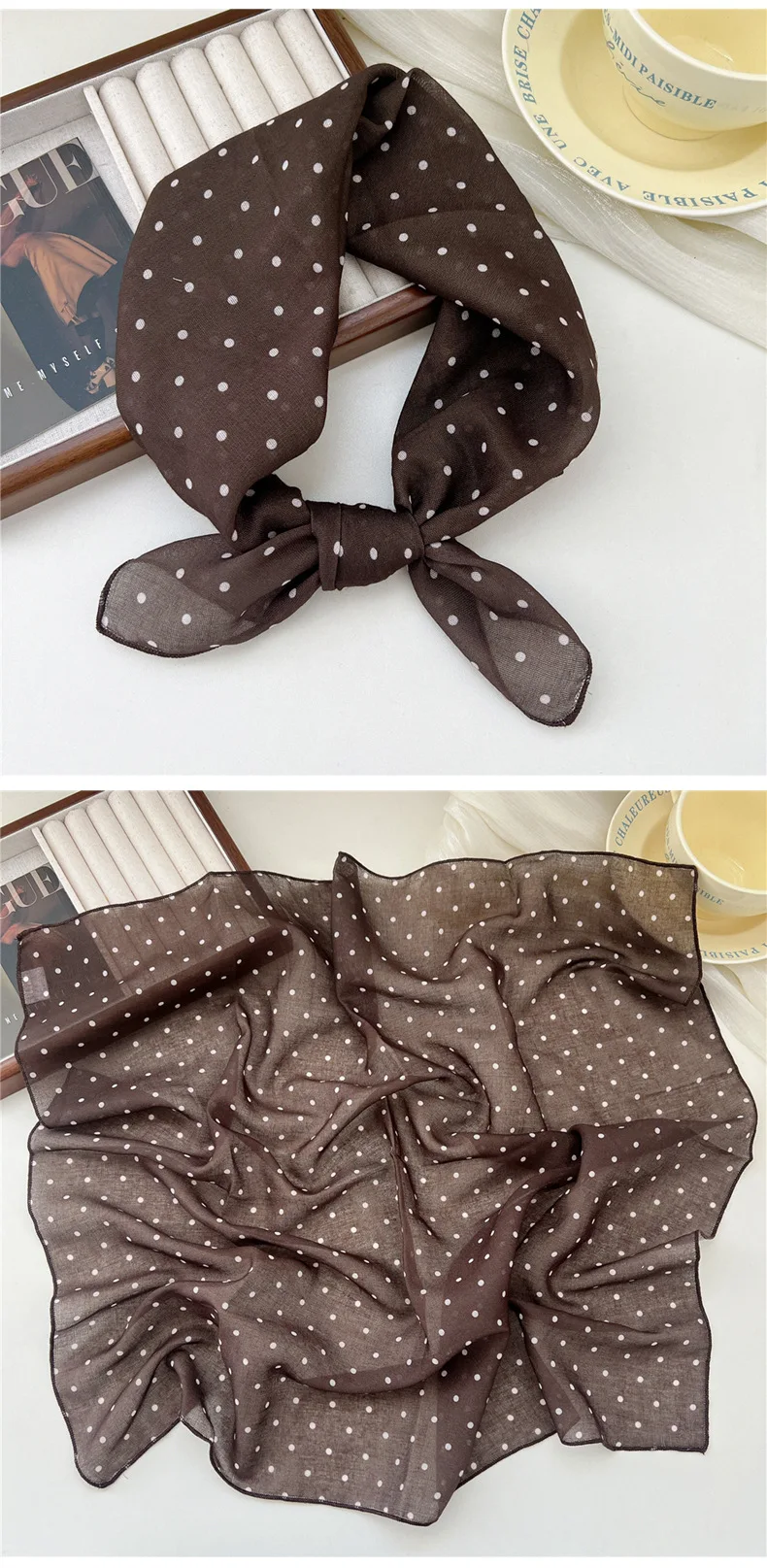 Fashion Printing Silk Small Square Scarf Summer Scarf Women's Versatile Small Scarf Head Band Hair Accessories