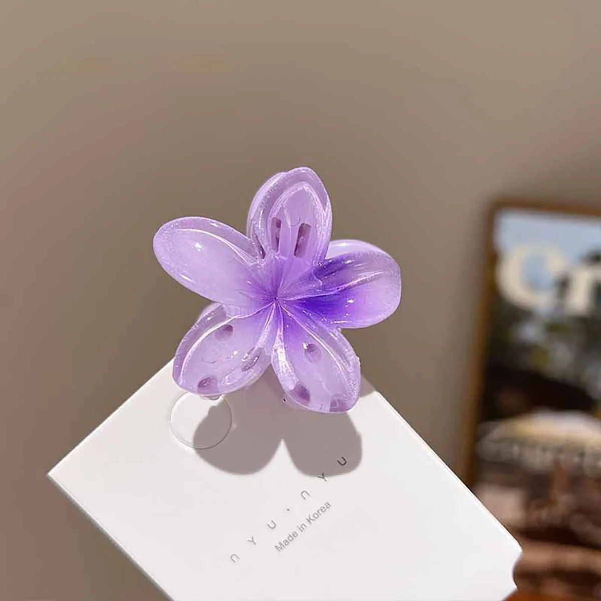Hawaiian Gradient Hair Clips Flower Hair Claws Women Small Size Fashion Headwear Hairpin Crab Barrette Hair Accessories