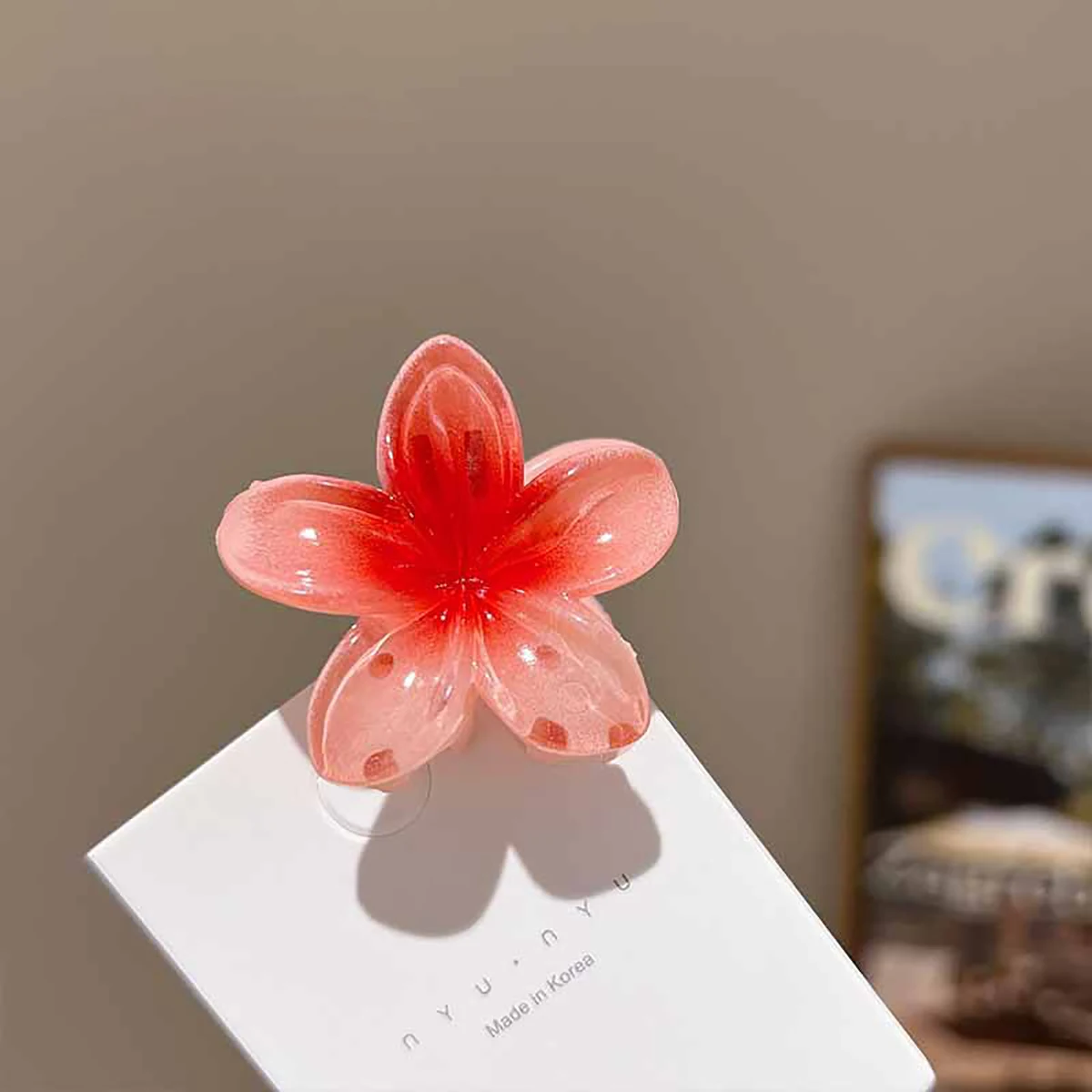 Hawaiian Gradient Hair Clips Flower Hair Claws Women Small Size Fashion Headwear Hairpin Crab Barrette Hair Accessories