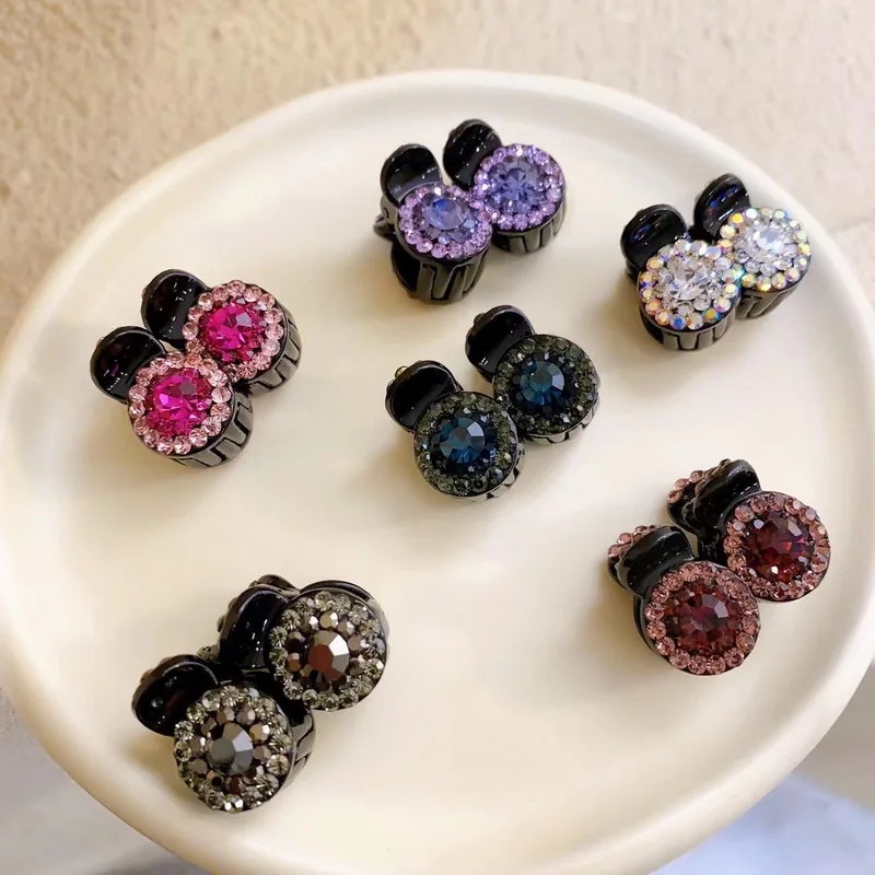 2pcs/set cute small crystal hair clip for women mini hairclip girls bangs hairpin kids claw clip set hair pin hair accessories