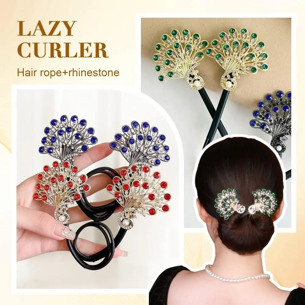 Elegant Peacock Shape Hair Bun Maker Twist Headwear Roll Hair Tool Hair Twister Easy Fast Snap Hairstyle Twist Women