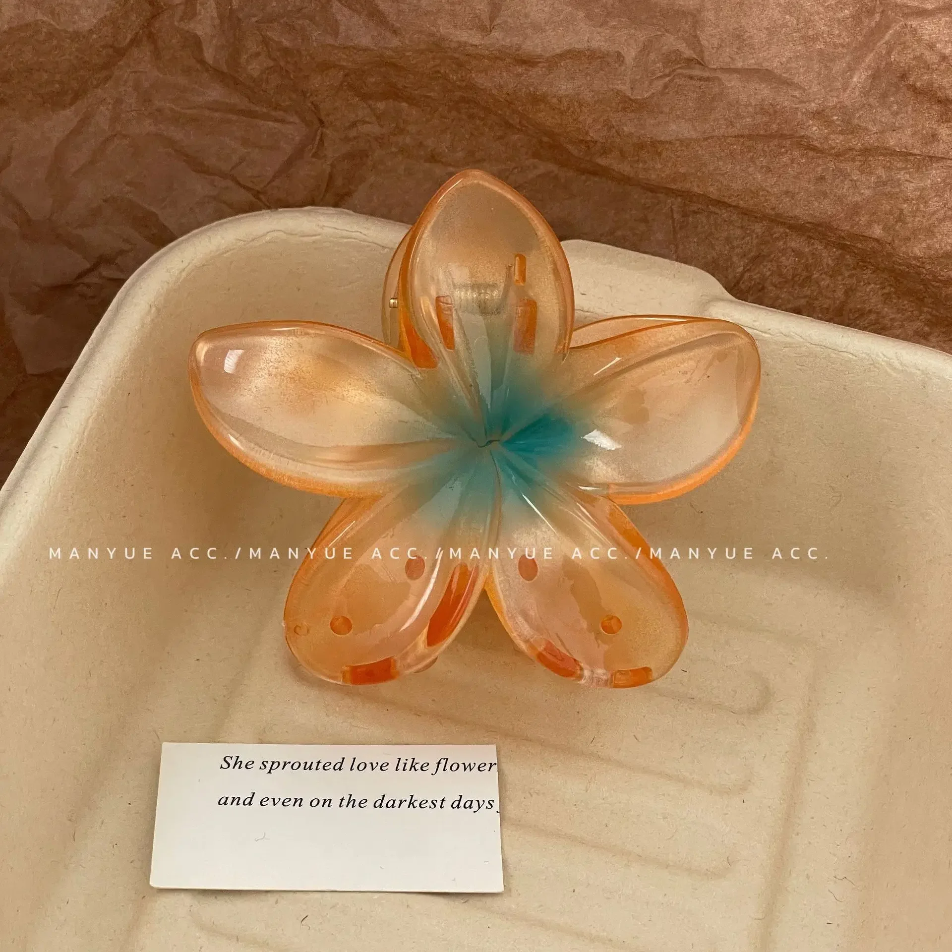 Hawaiian Gradient Hair Clips Flower Hair Claws Big Size Fashion Head wear Hairpin for Women Girls Crab Barrette Hair Accessories