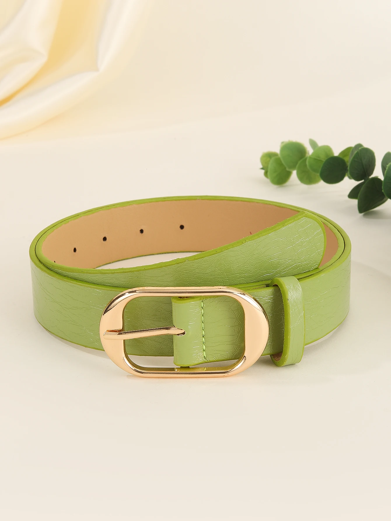 Light luxury gold metal buckle multi-color crocodile pattern belt for women, a versatile decorative belt for jeans, suitable f