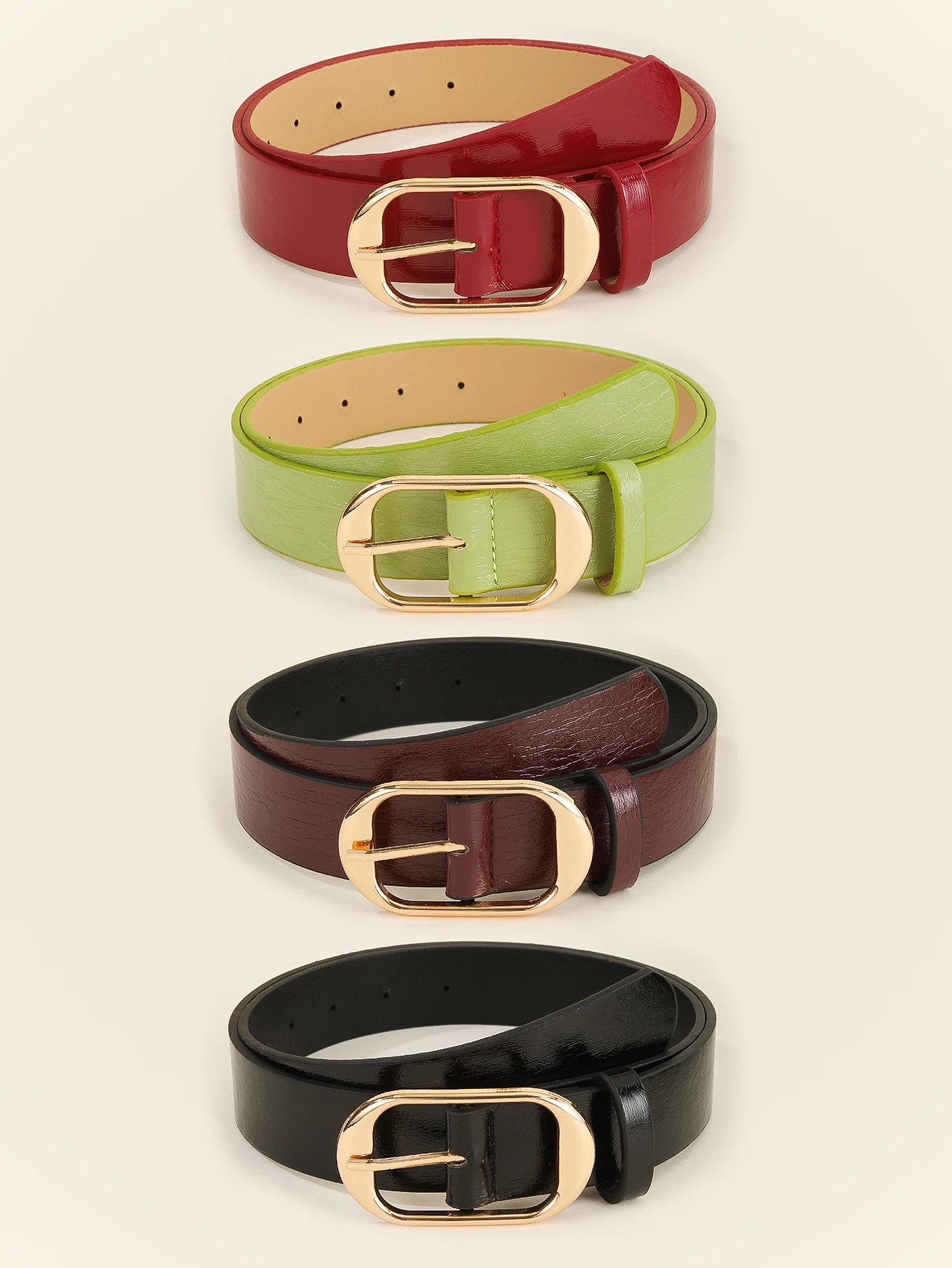 Light luxury gold metal buckle multi-color crocodile pattern belt for women, a versatile decorative belt for jeans, suitable f